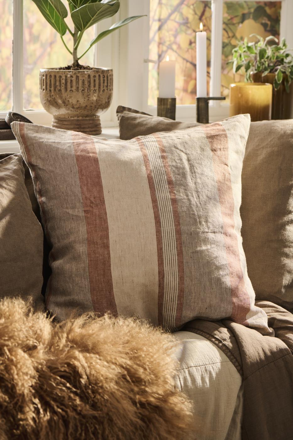 Kuddfodral Linne Stripe