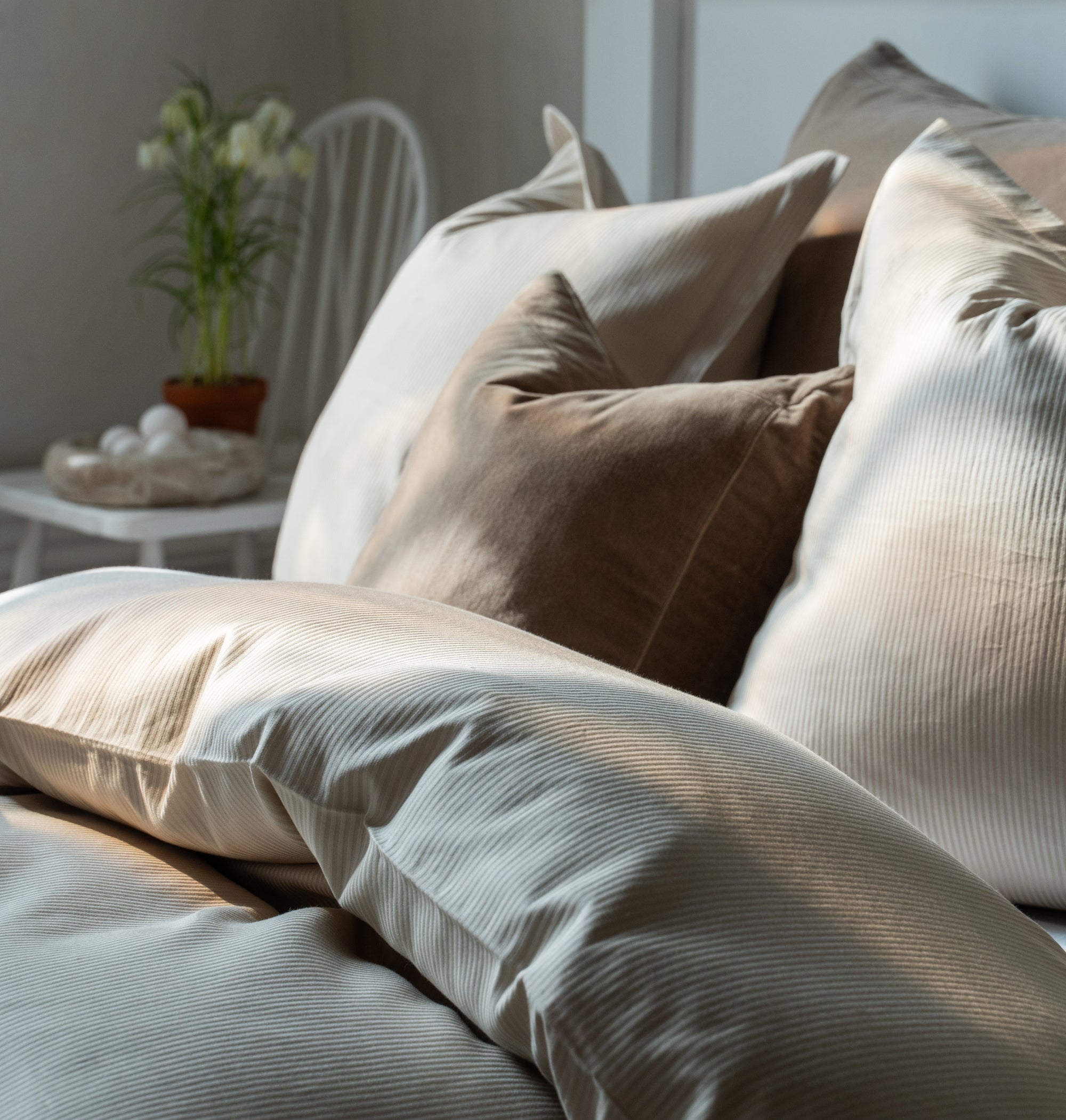 Påslakanset Turistripa Beige