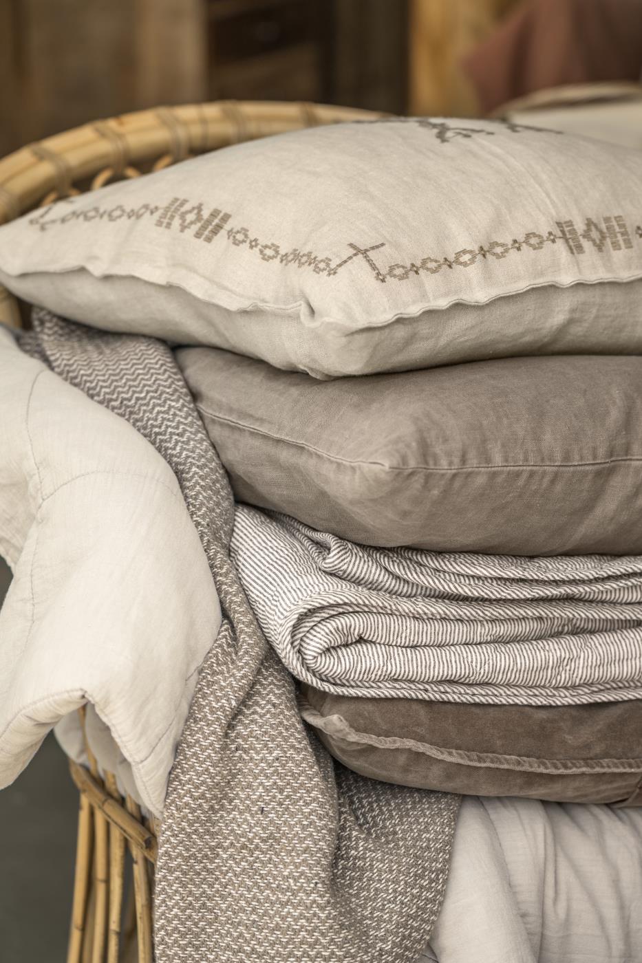 Kuddfodral Linne Beige