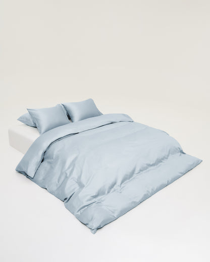 Påslakanset Blank Ljusblå