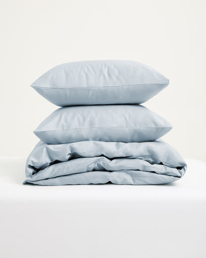 Påslakanset Blank Ljusblå