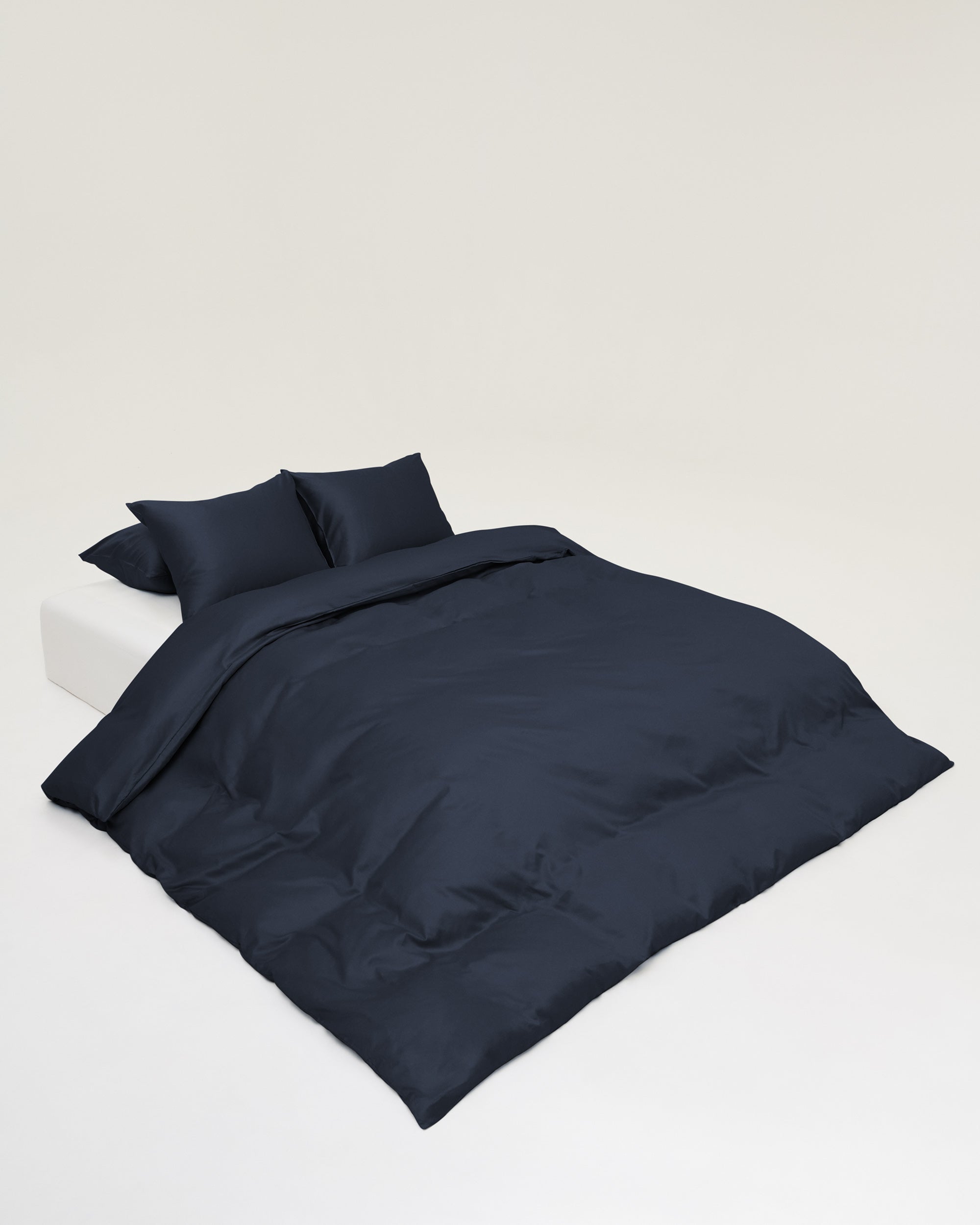 Påslakanset Blank Navyblå