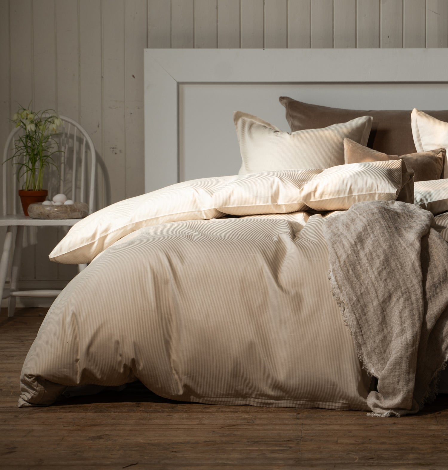 Påslakanset Turistripa Beige