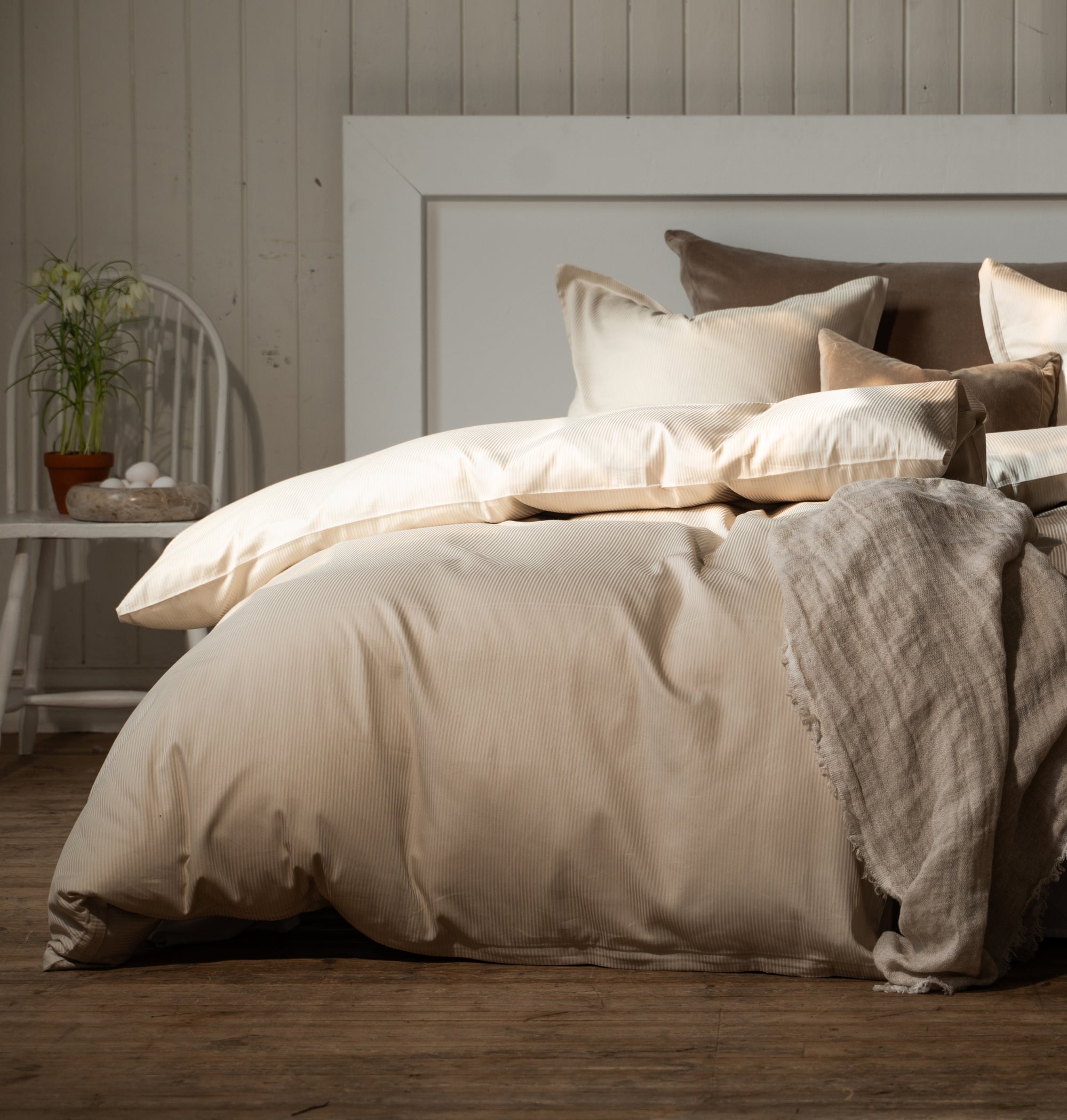 Påslakanset Turistripa Beige