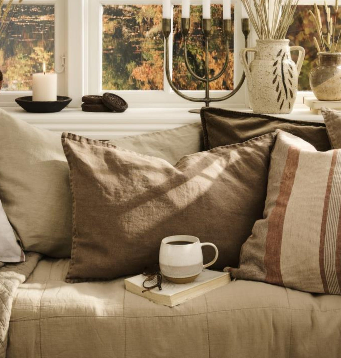 Kuddfodral Linne Chocolate