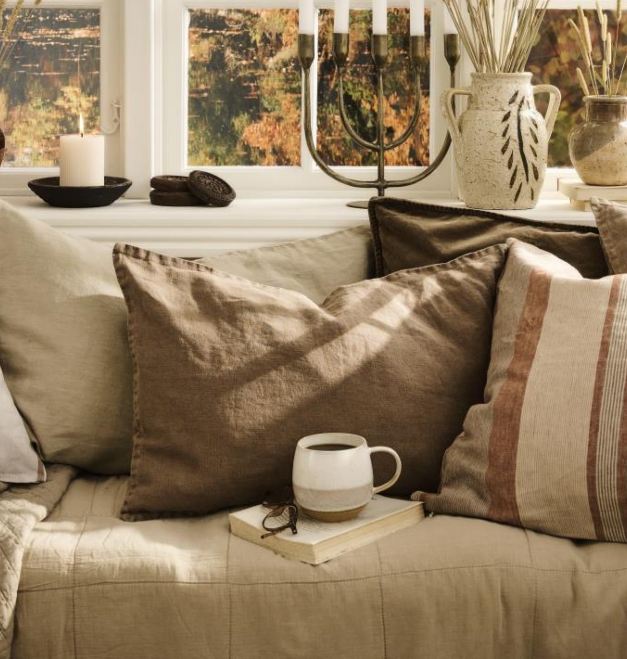 Kuddfodral Linne Chocolate